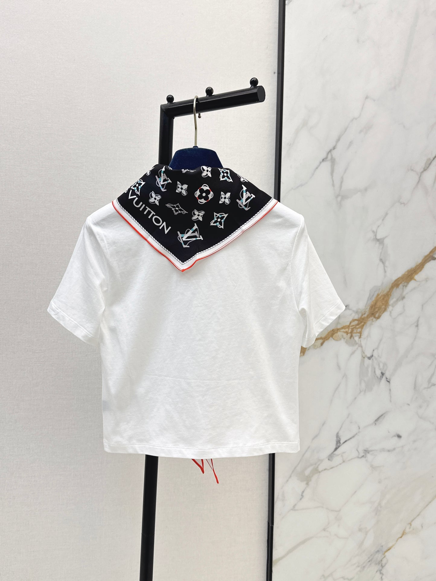 26ss Silk Scarf Short-Sleeve T-Shirt