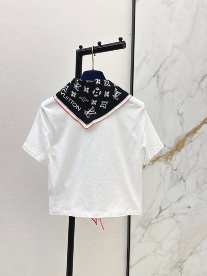 26ss Silk Scarf Short-Sleeve T-Shirt