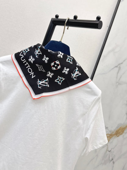 26ss Silk Scarf Short-Sleeve T-Shirt