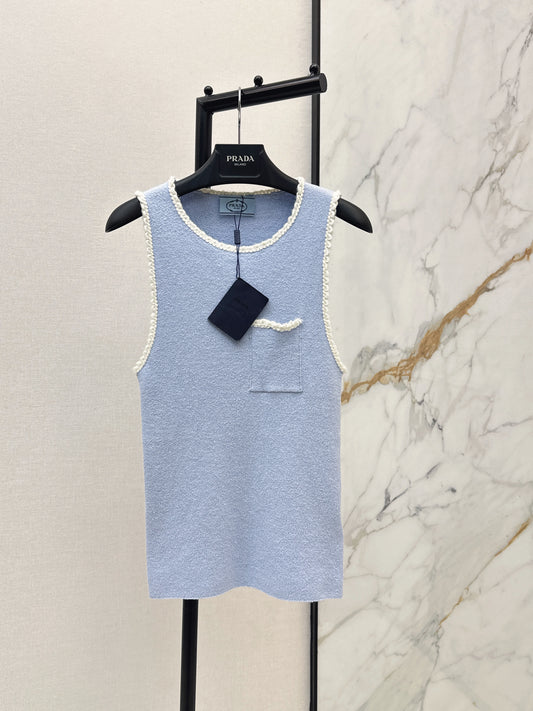 26ss Color-blocked Trim Vest