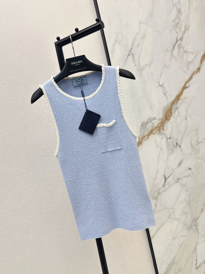 26ss Color-blocked Trim Vest