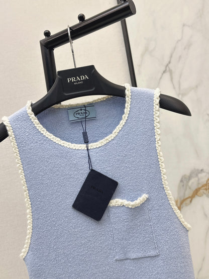 26ss Color-blocked Trim Vest