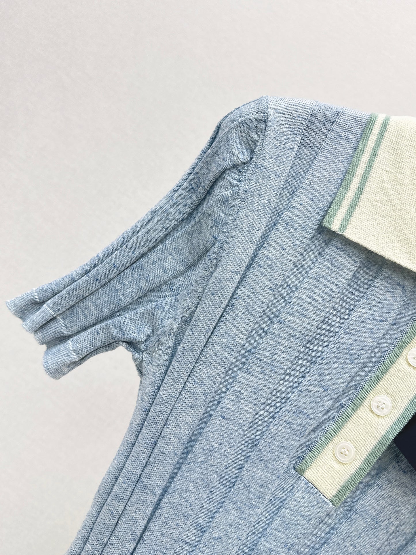 26ss Color-blocked collared knit T-shirt