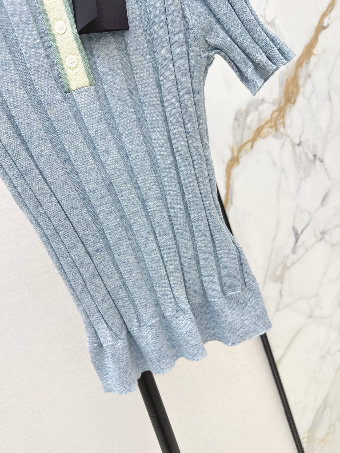 26ss Color-blocked collared knit T-shirt
