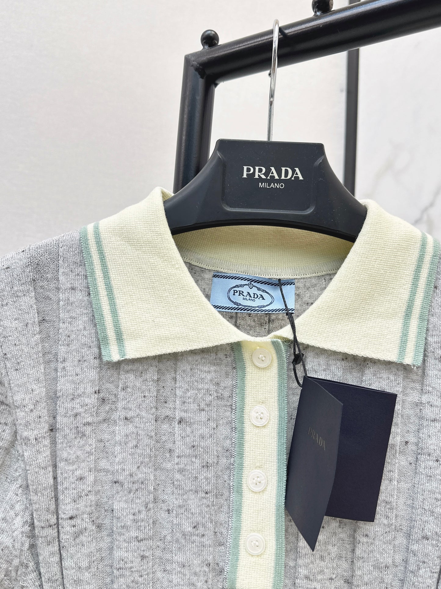 26ss Color-blocked collared knit T-shirt