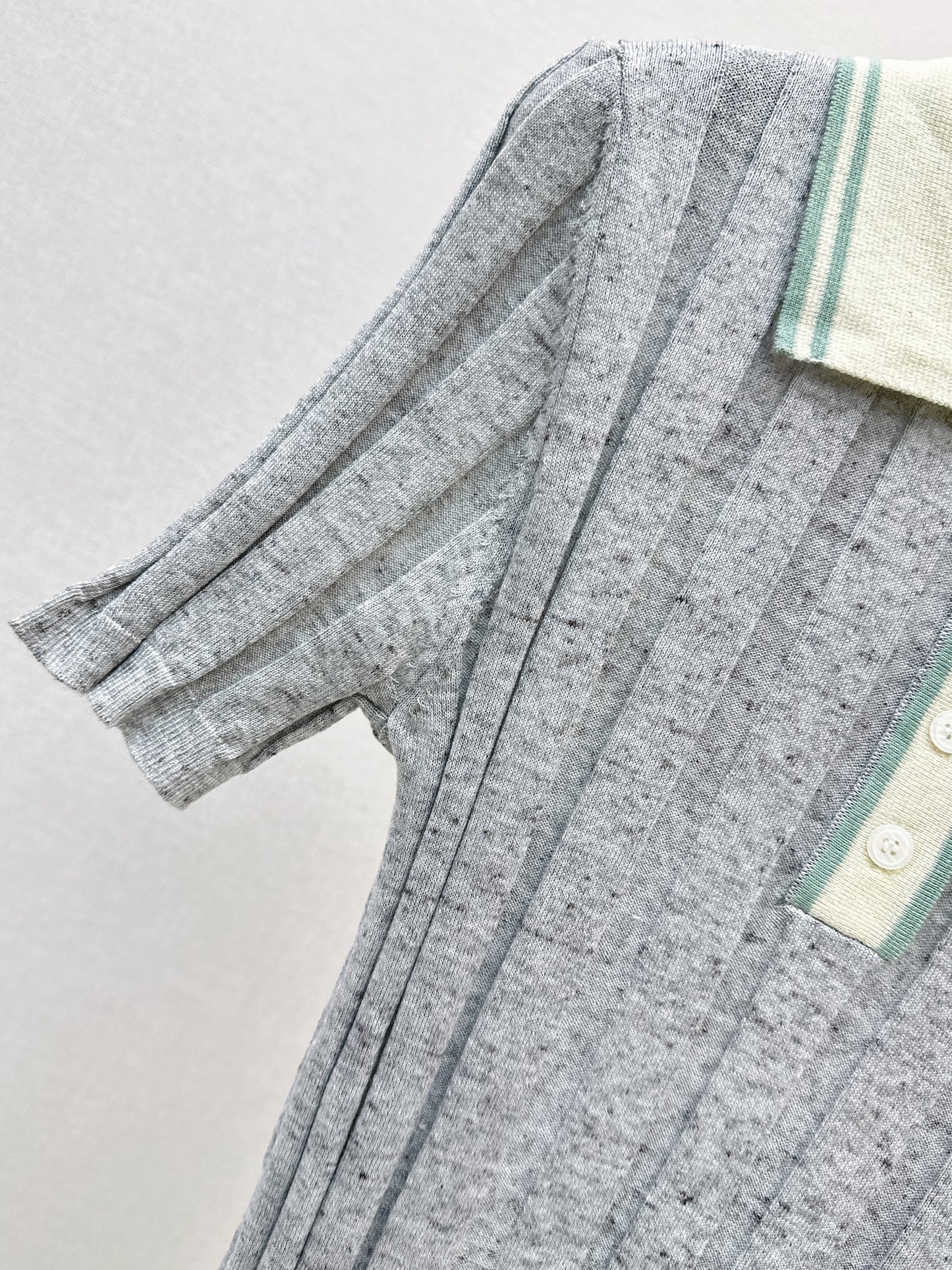 26ss Color-blocked collared knit T-shirt