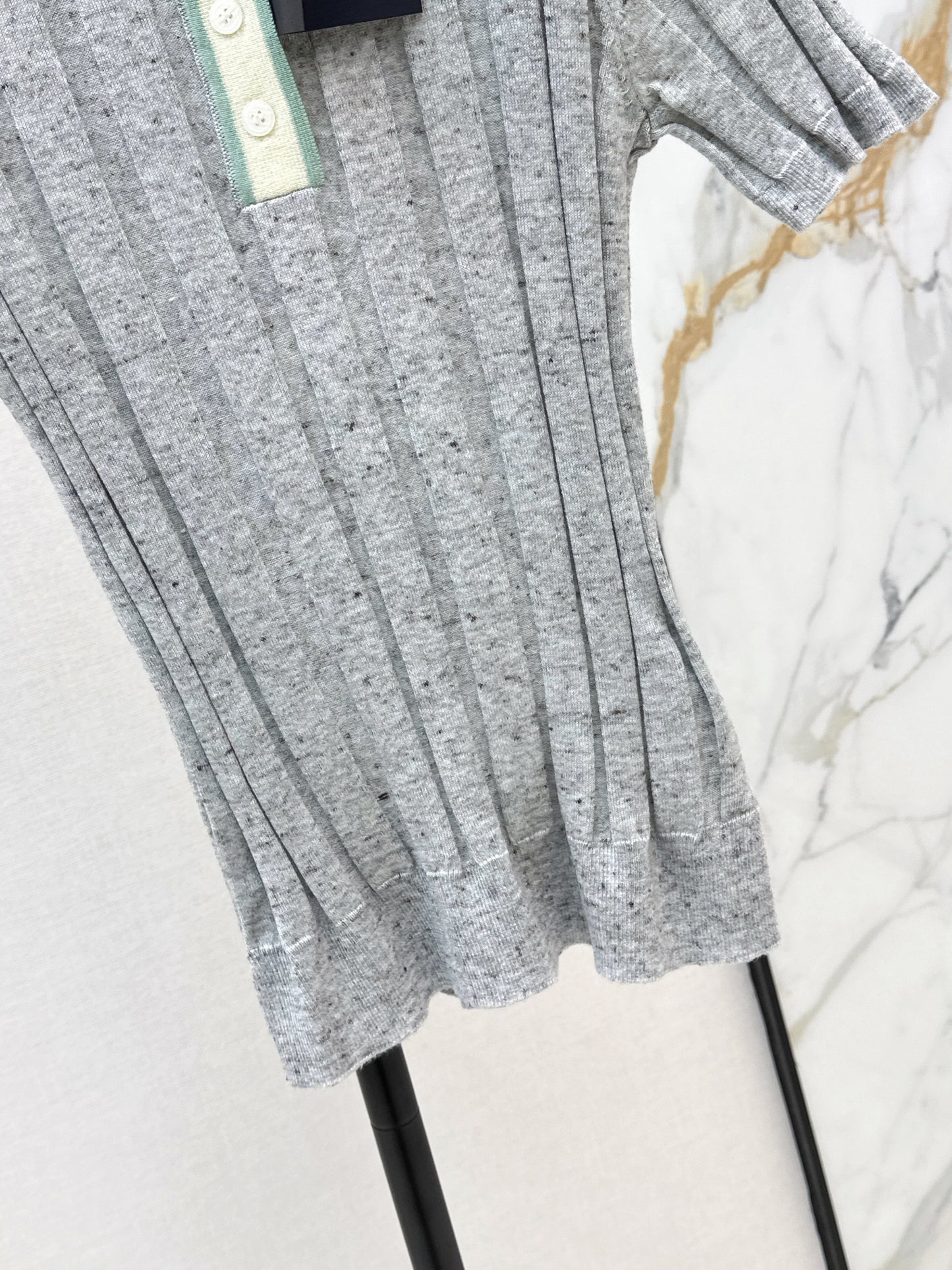 26ss Color-blocked collared knit T-shirt