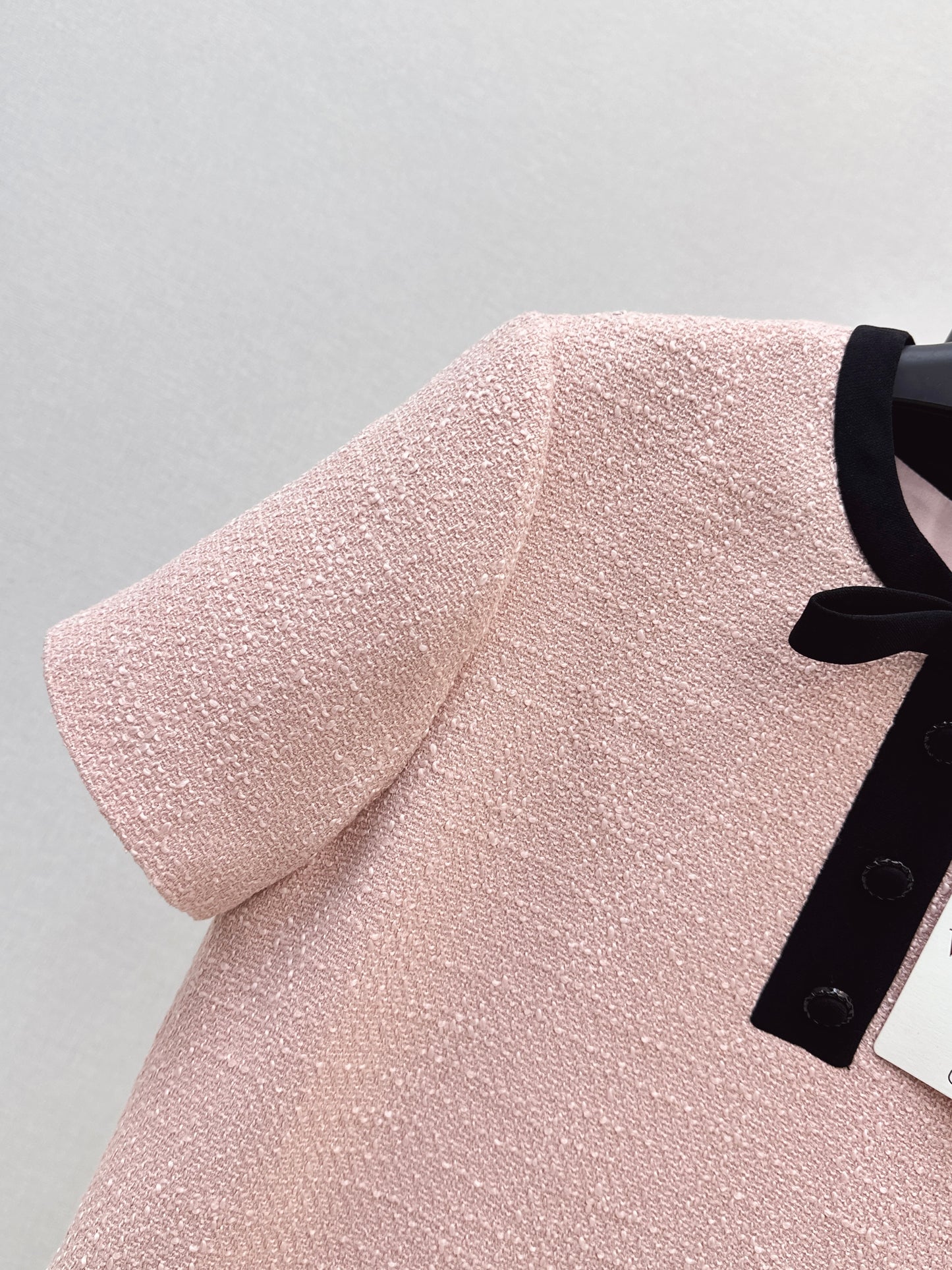26ss Bow-decorated woven dress