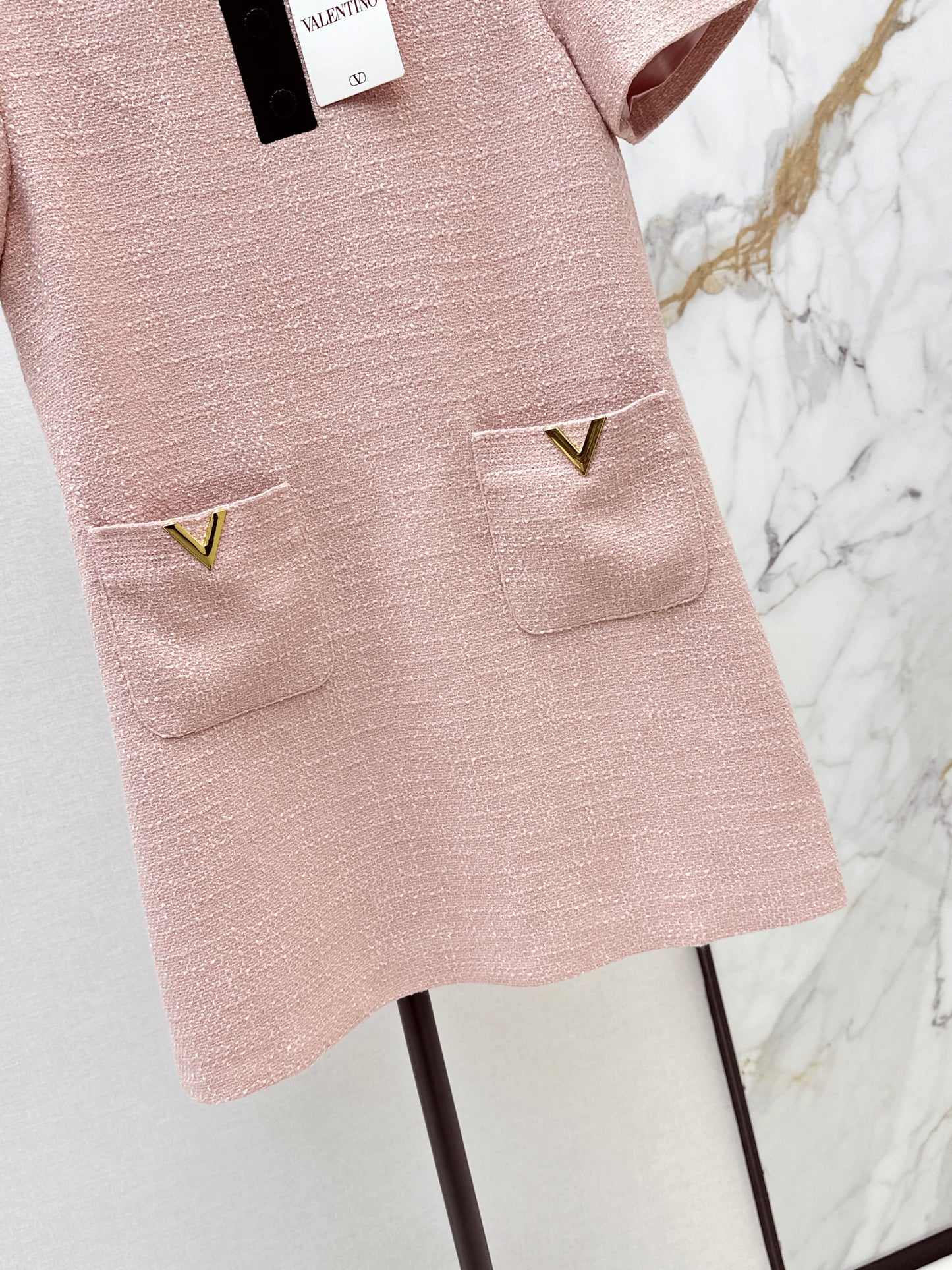 26ss Bow-decorated woven dress