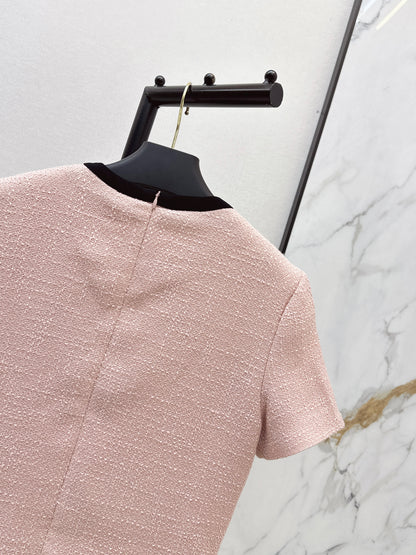 26ss Bow-decorated woven dress