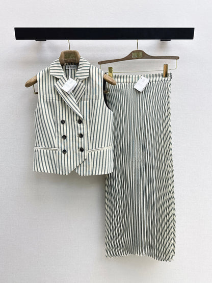 26ss Double-breasted vest/pleated skirt