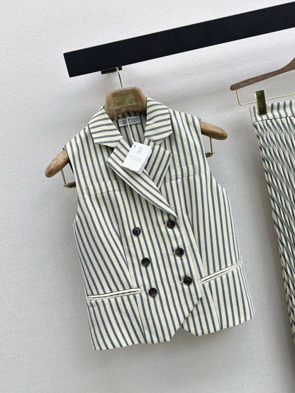 26ss Double-breasted vest/pleated skirt