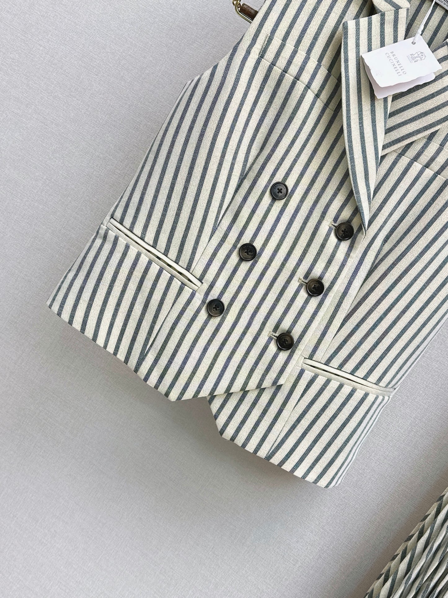 26ss Double-breasted vest/pleated skirt