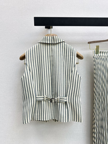 26ss Double-breasted vest/pleated skirt