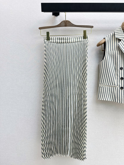 26ss Double-breasted vest/pleated skirt