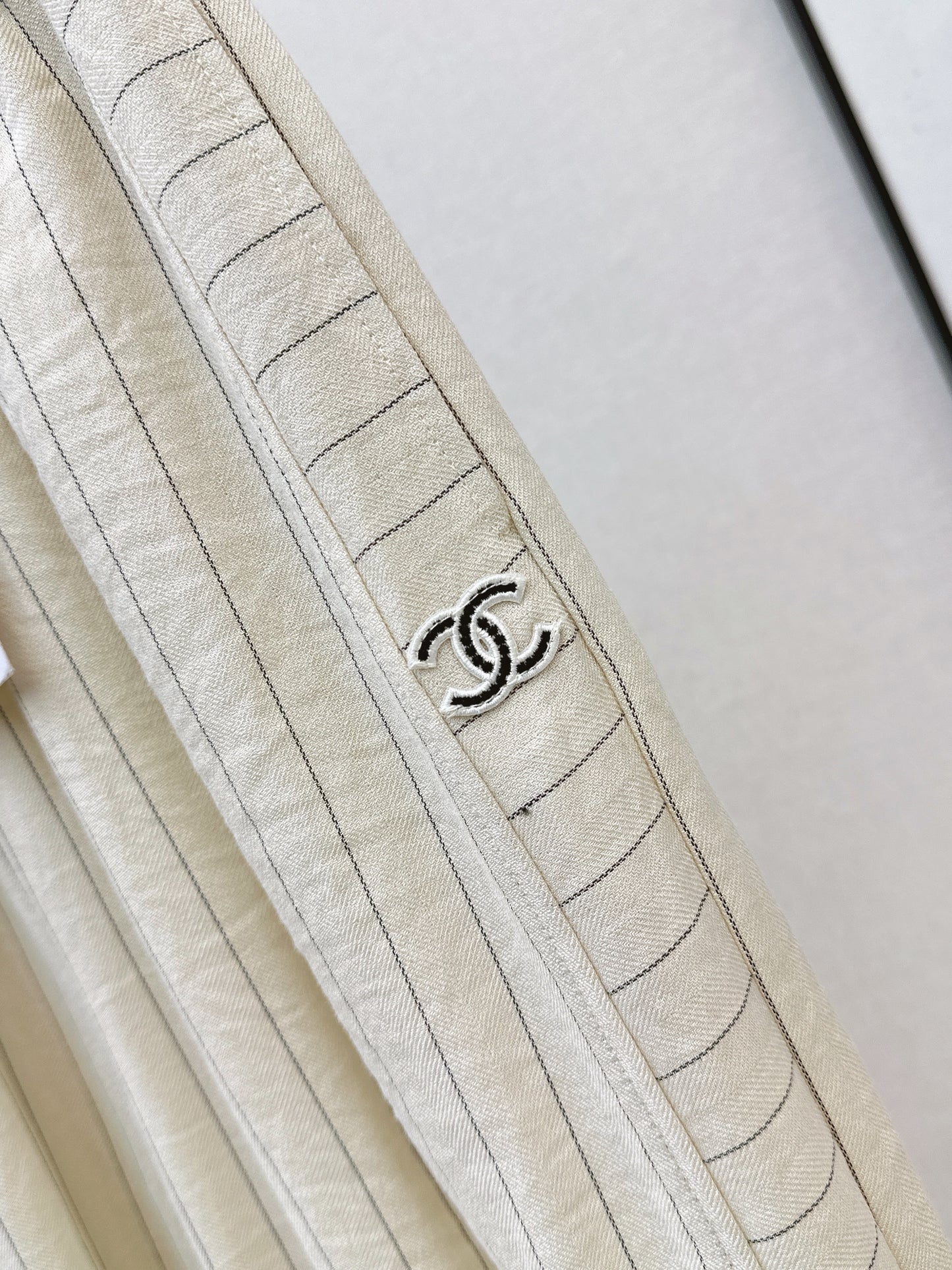 26ss Striped Embroidered Wide-Leg Pants