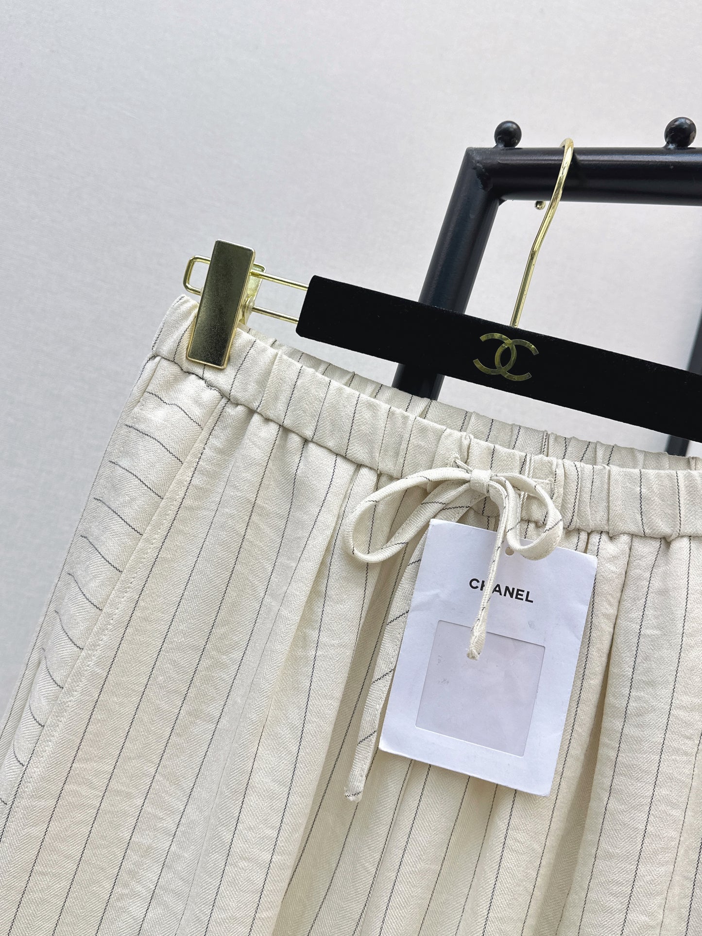 26ss Striped Embroidered Wide-Leg Pants