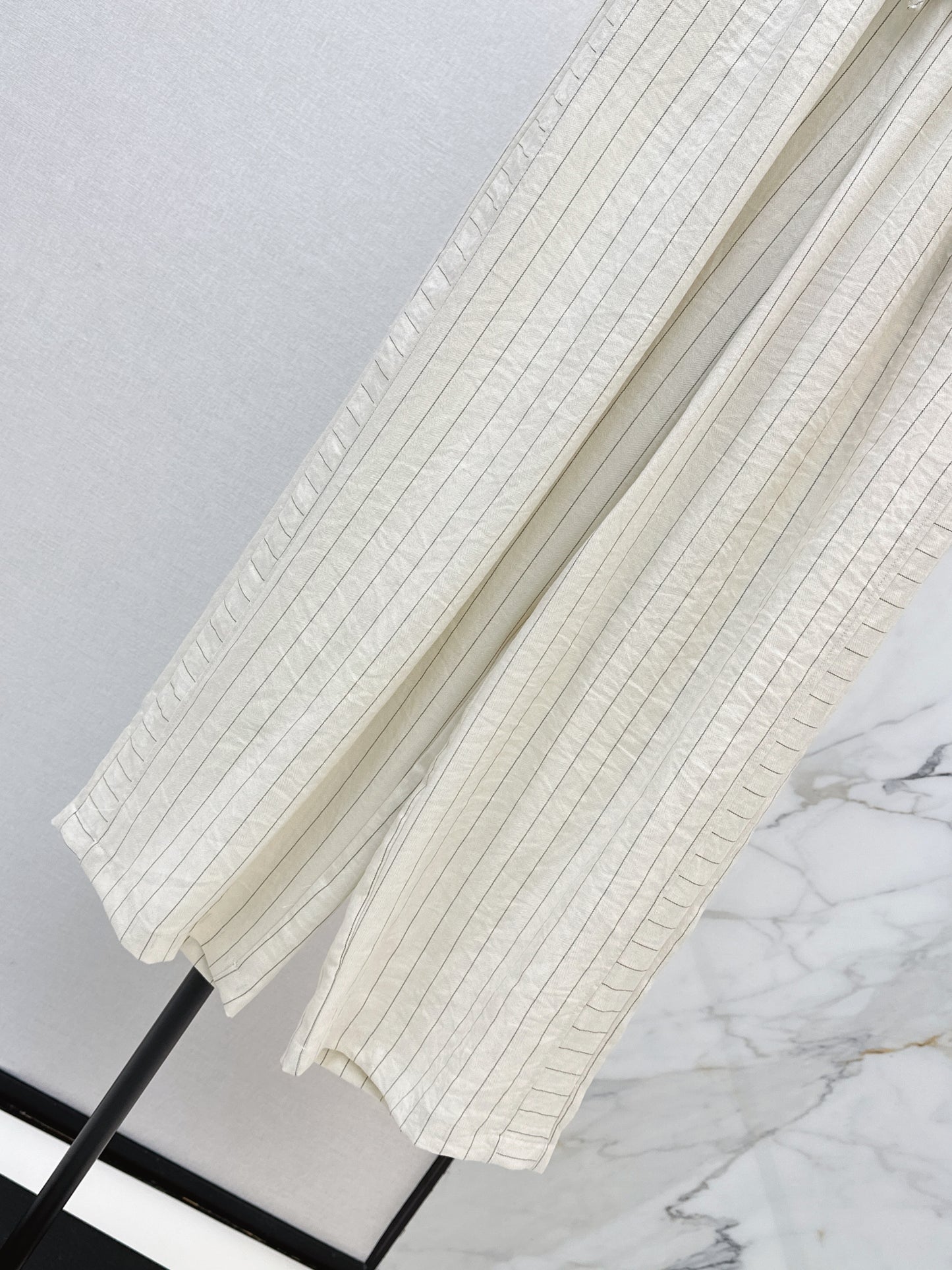 26ss Striped Embroidered Wide-Leg Pants