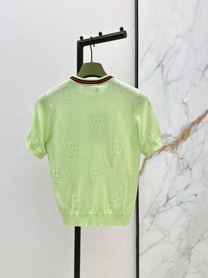 26ss Jacquard pattern crew neck sweater