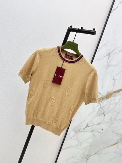 26ss Jacquard pattern crew neck sweater