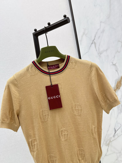26ss Jacquard pattern crew neck sweater