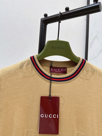 26ss Jacquard pattern crew neck sweater