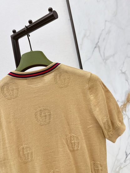 26ss Jacquard pattern crew neck sweater