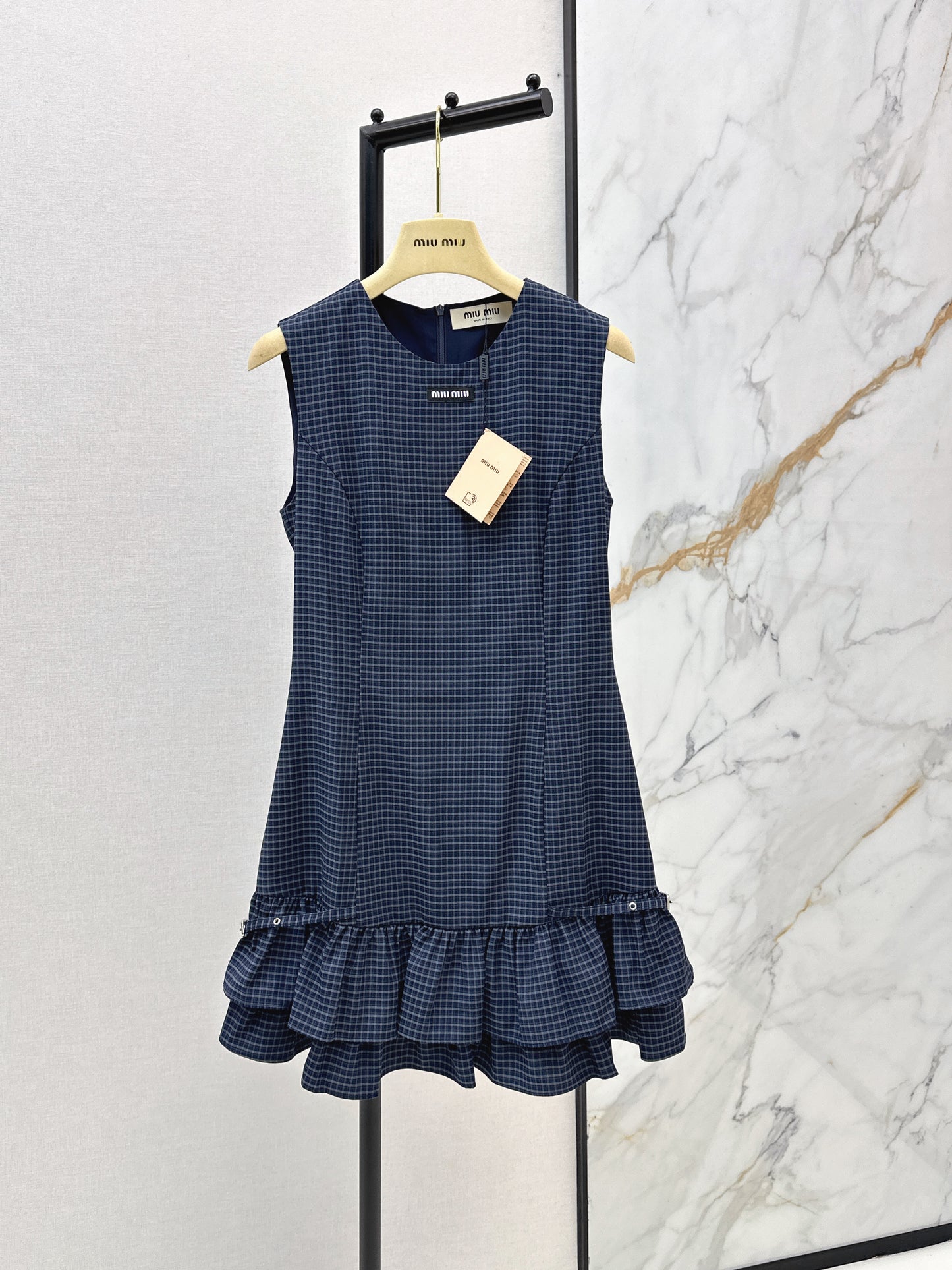 26ss Plaid sleeveless dress