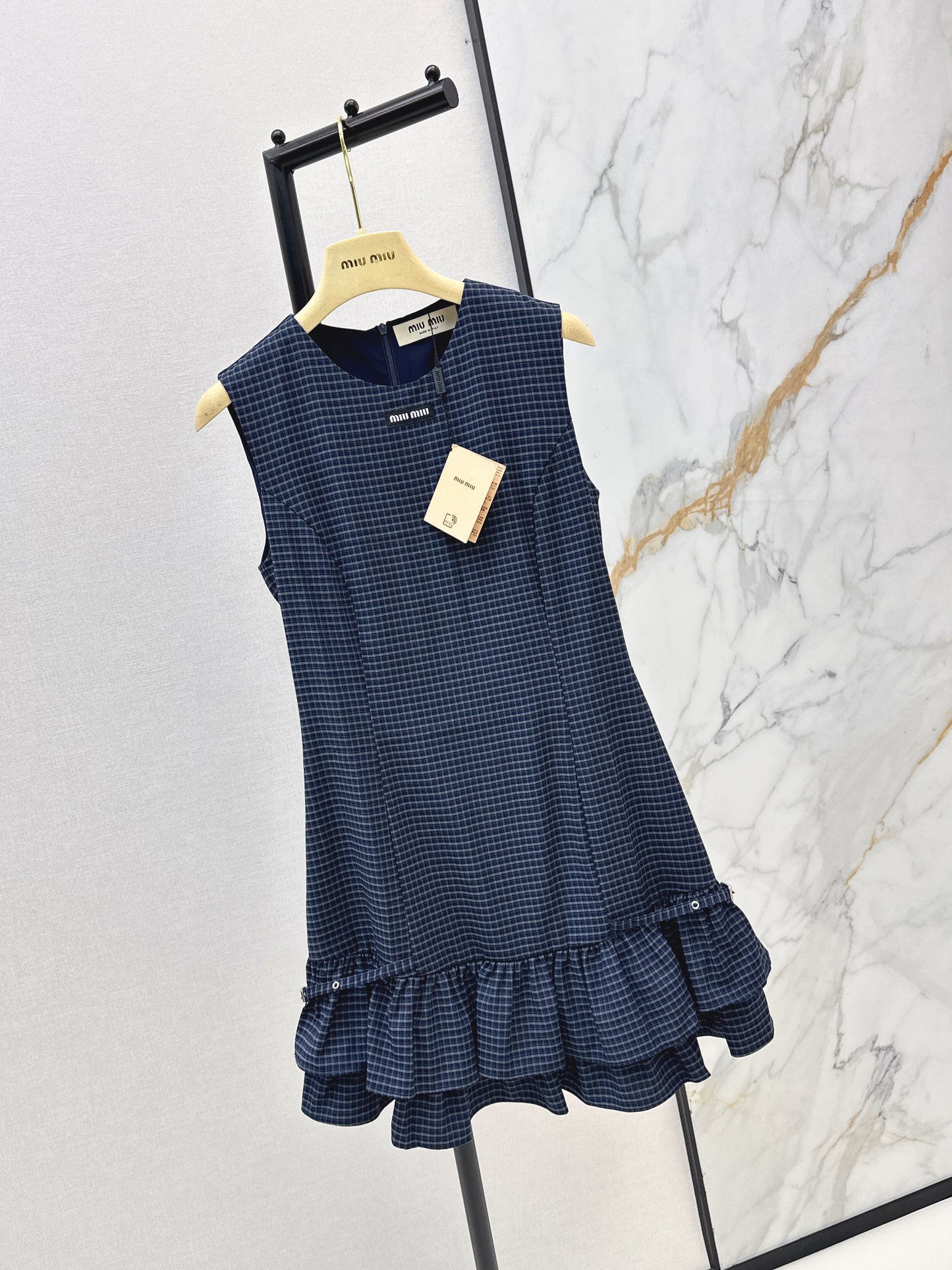 26ss Plaid sleeveless dress