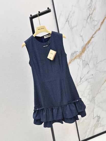 26ss Plaid sleeveless dress