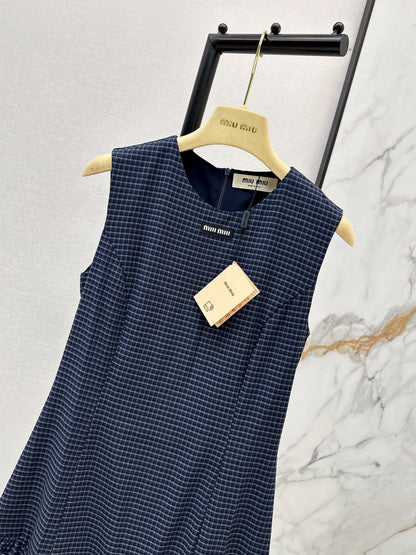 26ss Plaid sleeveless dress