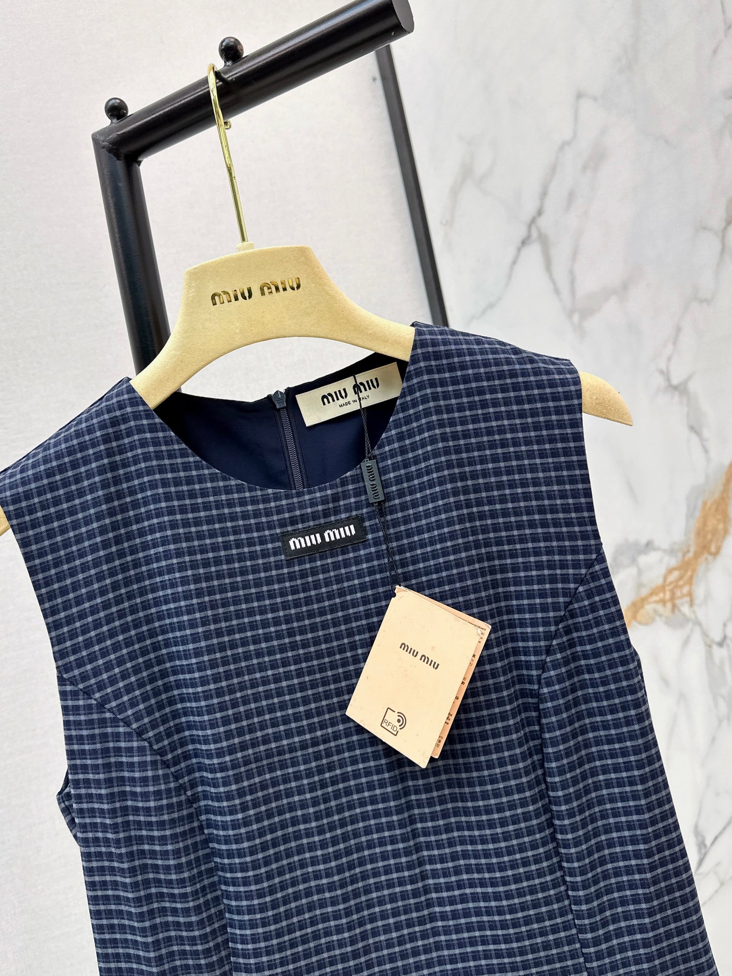26ss Plaid sleeveless dress