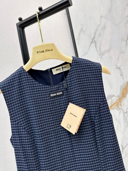 26ss Plaid sleeveless dress