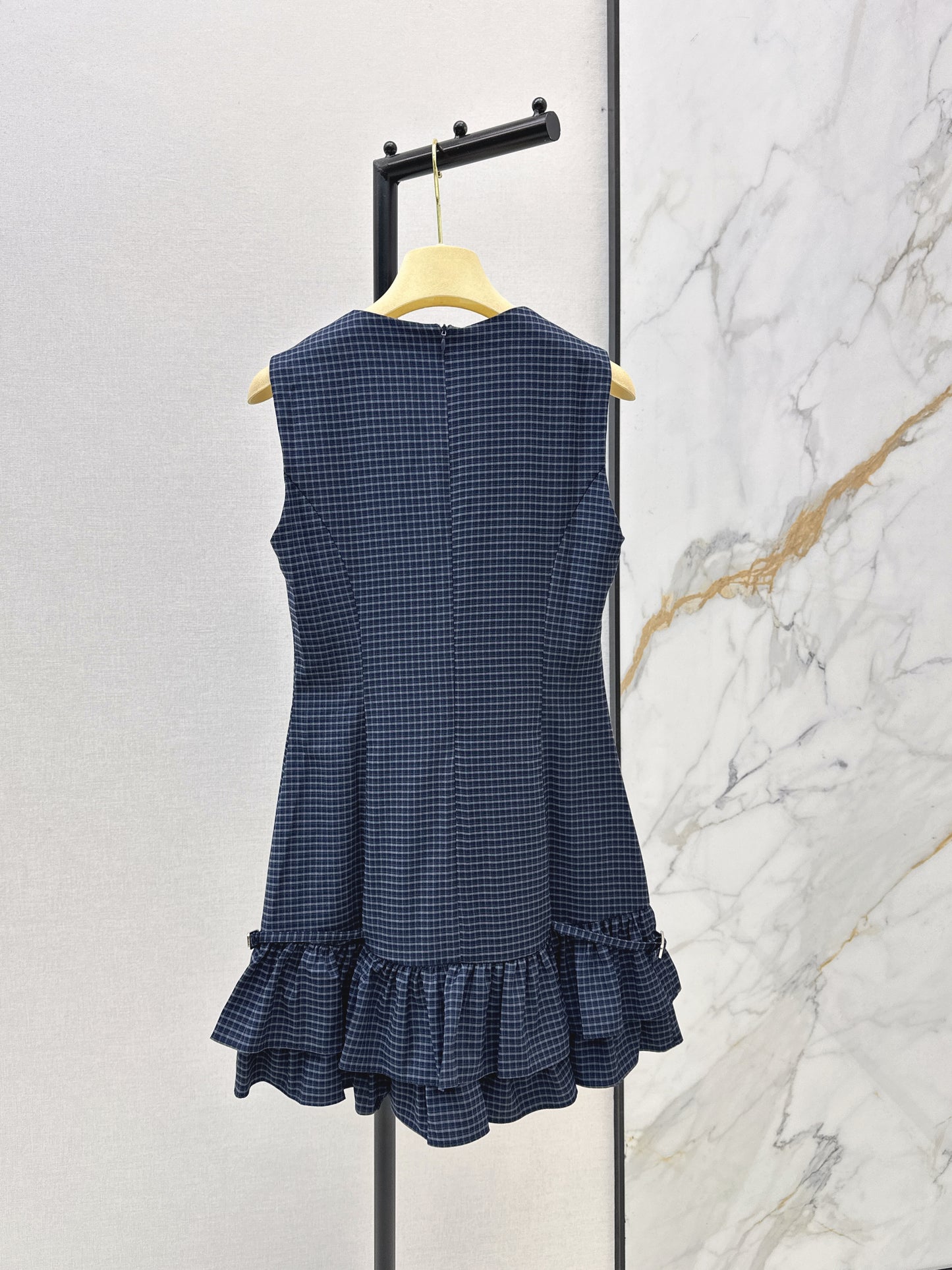 26ss Plaid sleeveless dress