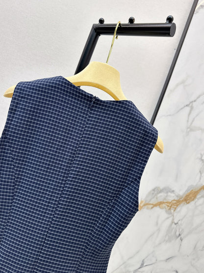 26ss Plaid sleeveless dress