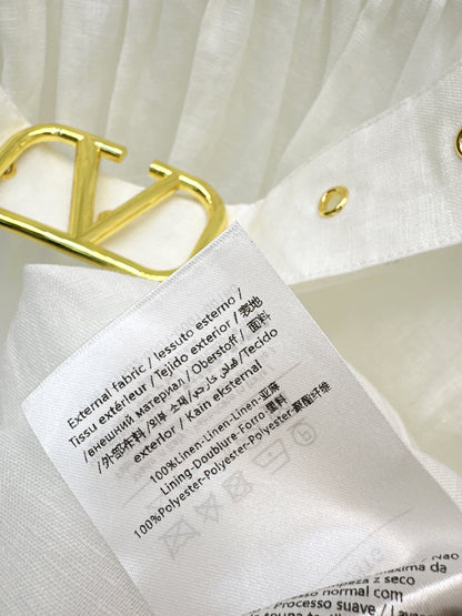 26ss V-shaped dress with metal belt