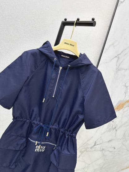 26ss Hooded Nylon Dress