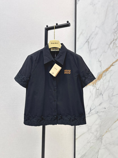 26ss Letter Embroidery Shirt