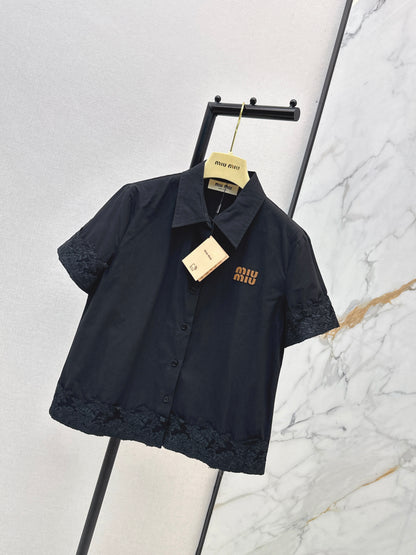 26ss Letter Embroidery Shirt
