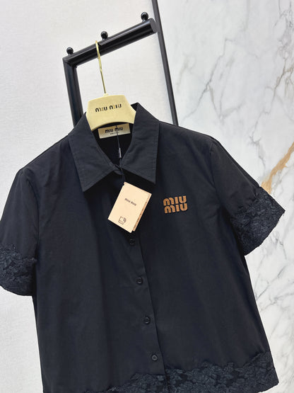 26ss Letter Embroidery Shirt