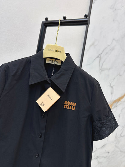 26ss Letter Embroidery Shirt