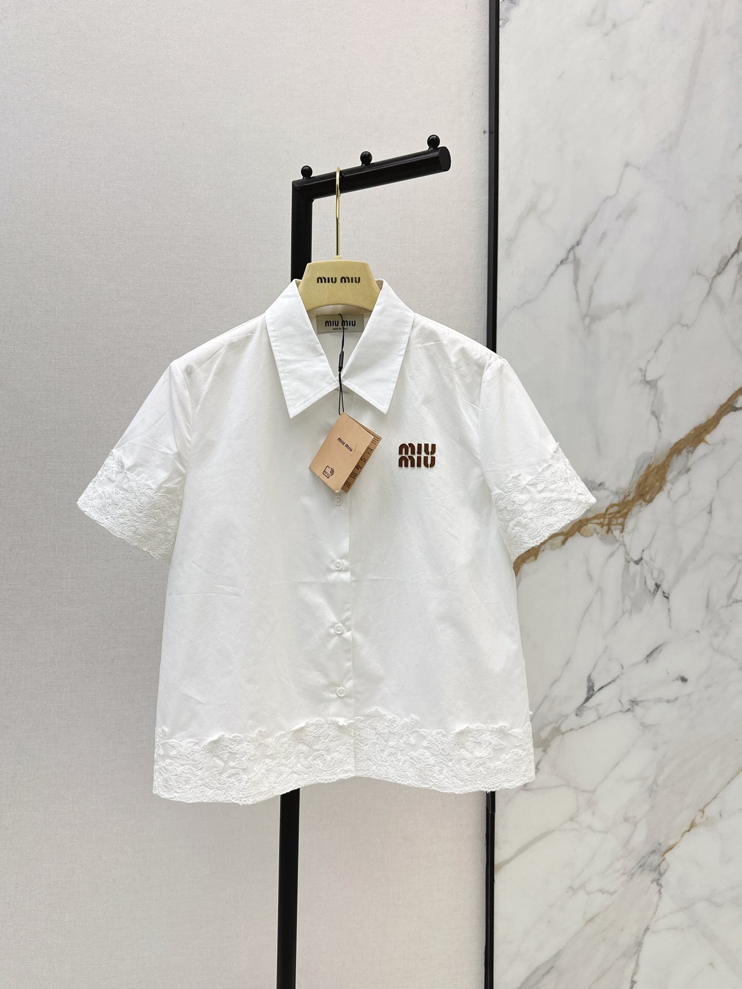 26ss Letter Embroidery Shirt