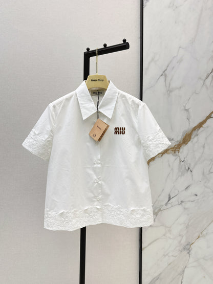 26ss Letter Embroidery Shirt