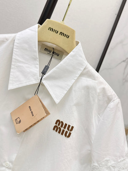 26ss Letter Embroidery Shirt
