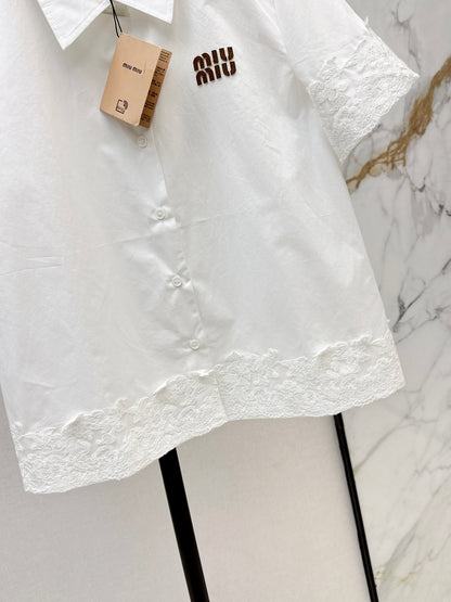 26ss Letter Embroidery Shirt