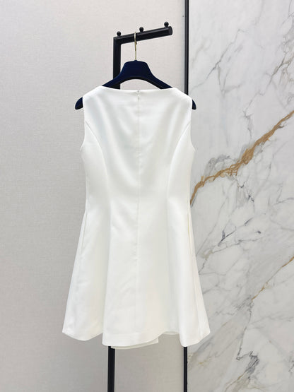 26ss Gold-button embellished dress