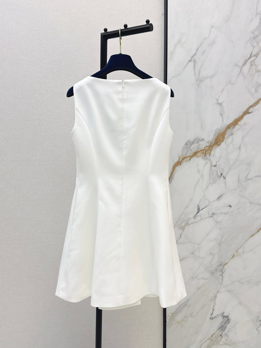 26ss Gold-button embellished dress