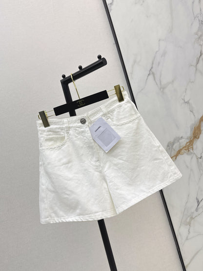 26ss Cable Knit Embroidery Denim Shorts