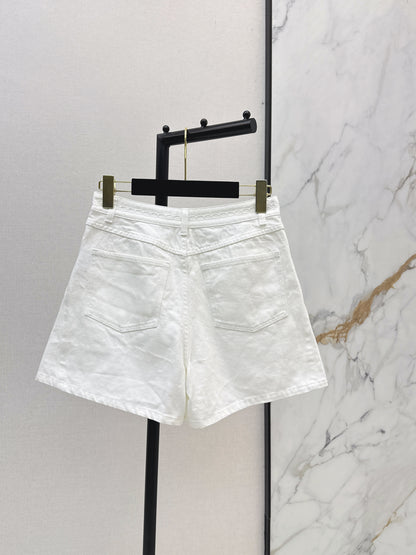 26ss Cable Knit Embroidery Denim Shorts