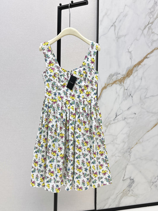26ss Floral Print Strapless Sundress